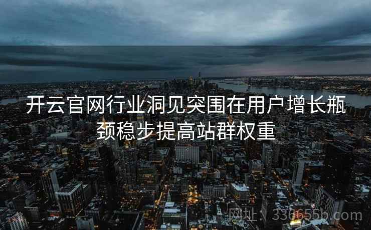 开云官网行业洞见突围在用户增长瓶颈稳步提高站群权重