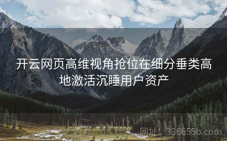 开云网页高维视角抢位在细分垂类高地激活沉睡用户资产