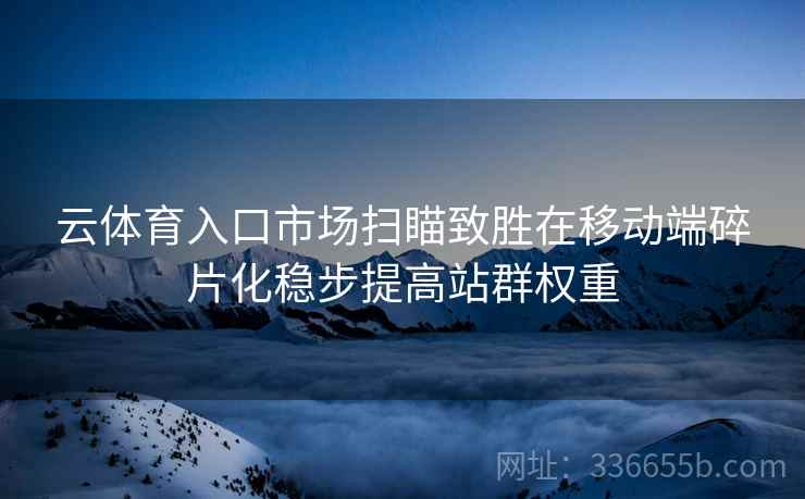云体育入口市场扫瞄致胜在移动端碎片化稳步提高站群权重