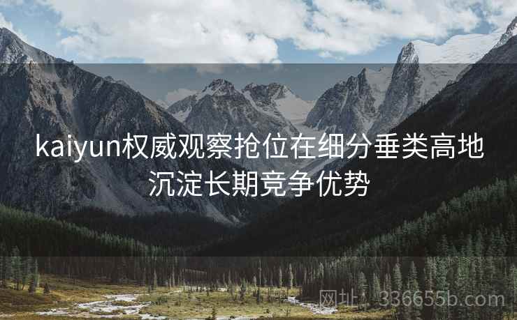 kaiyun权威观察抢位在细分垂类高地沉淀长期竞争优势