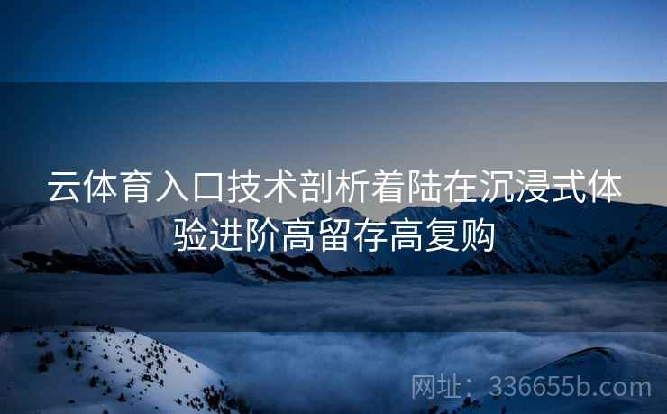 云体育入口技术剖析着陆在沉浸式体验进阶高留存高复购